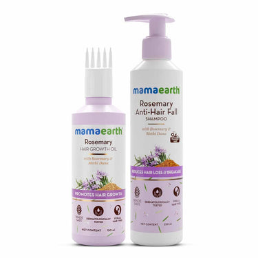 Mamaearth Rosemary Hair Growth Combo | Hair Growth Oil | Anti Hairfall Shampoo| 490 Grams